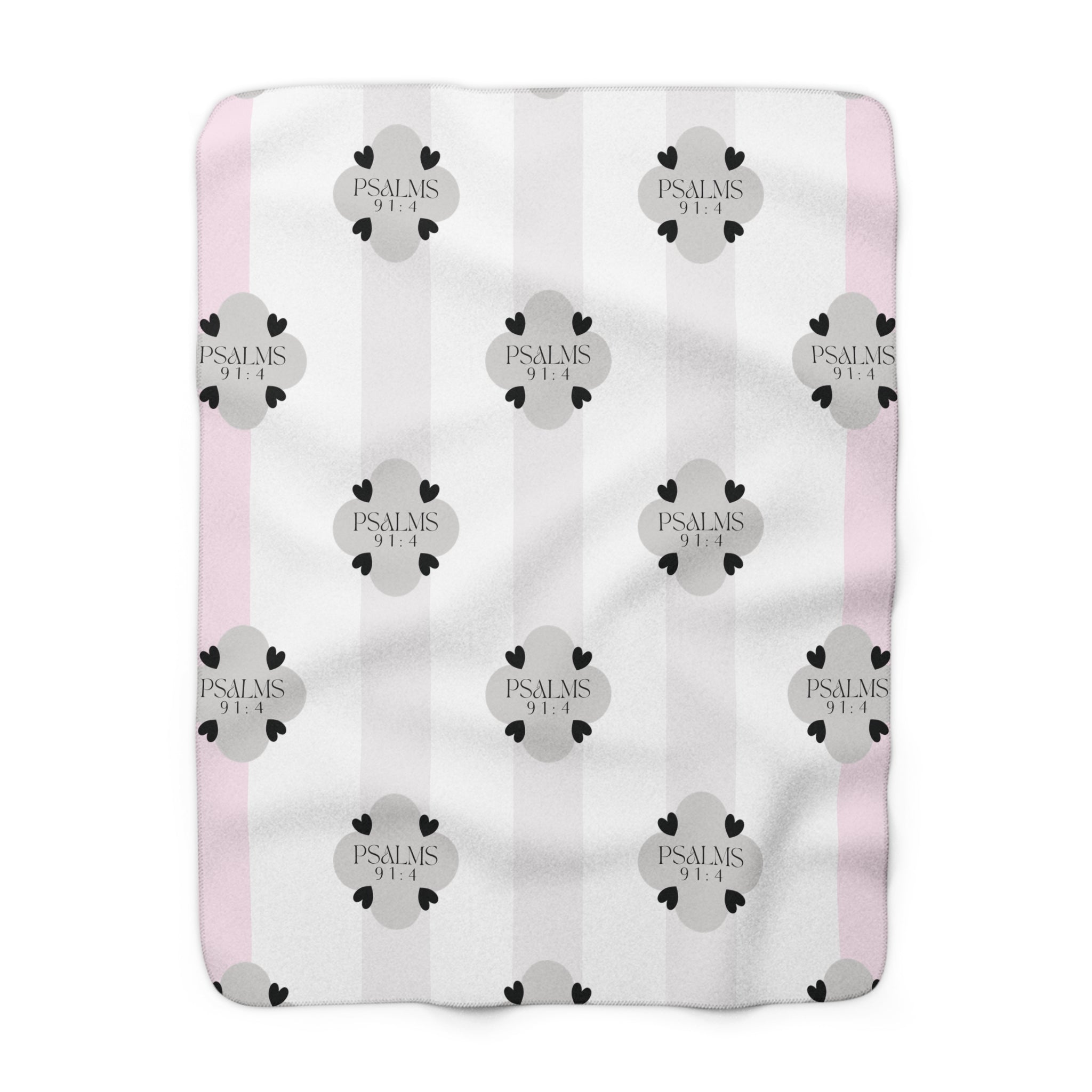 Psalms 91:4 | Sherpa Fleece Blanket | Precious Pink