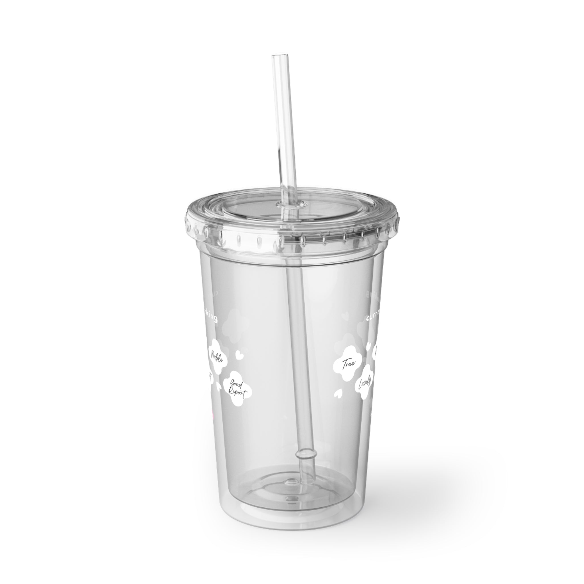 Philippians 4:8 | Acrylic Cup, 16oz. | Clear