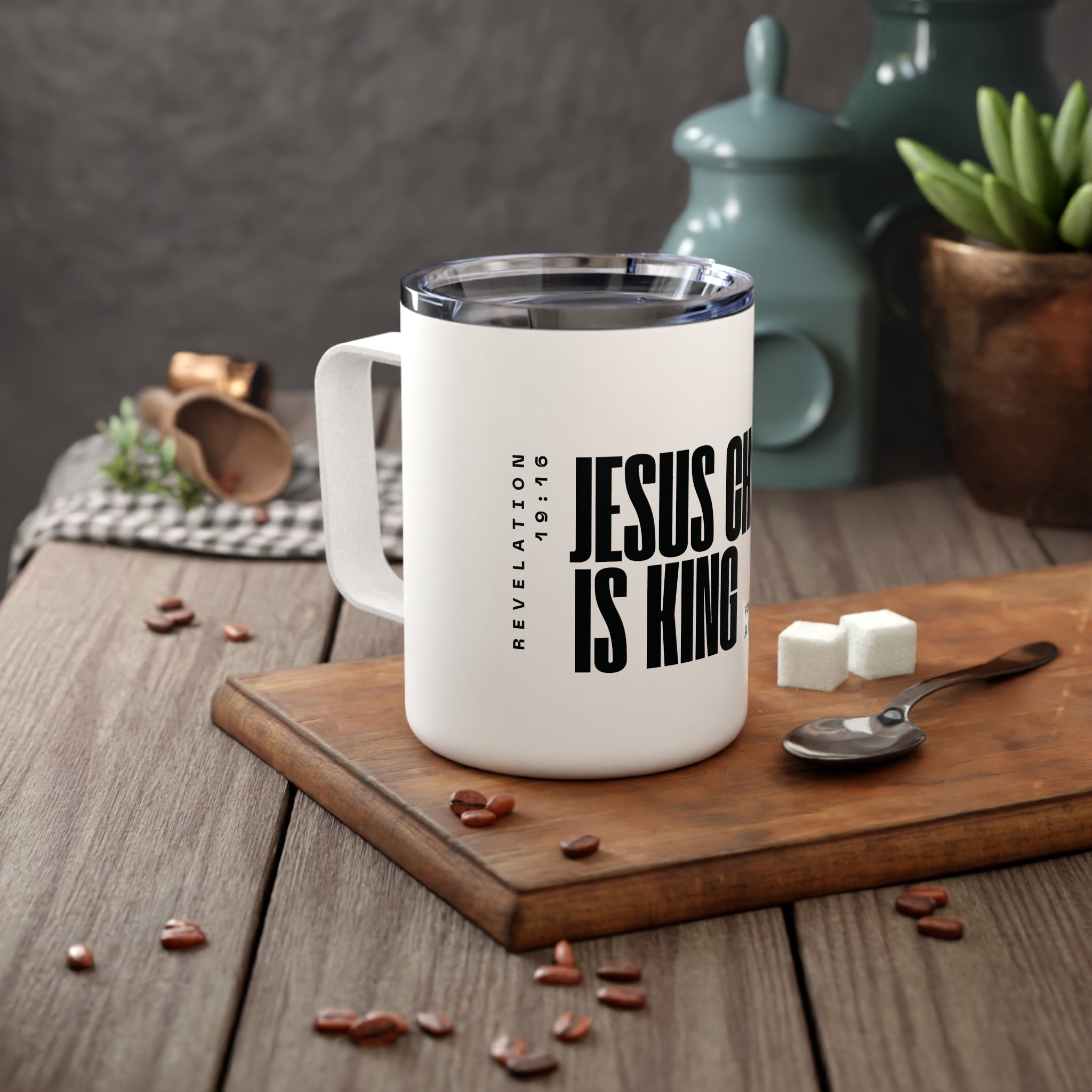 Jesus Is King | Insulated Mug, 10oz. | White