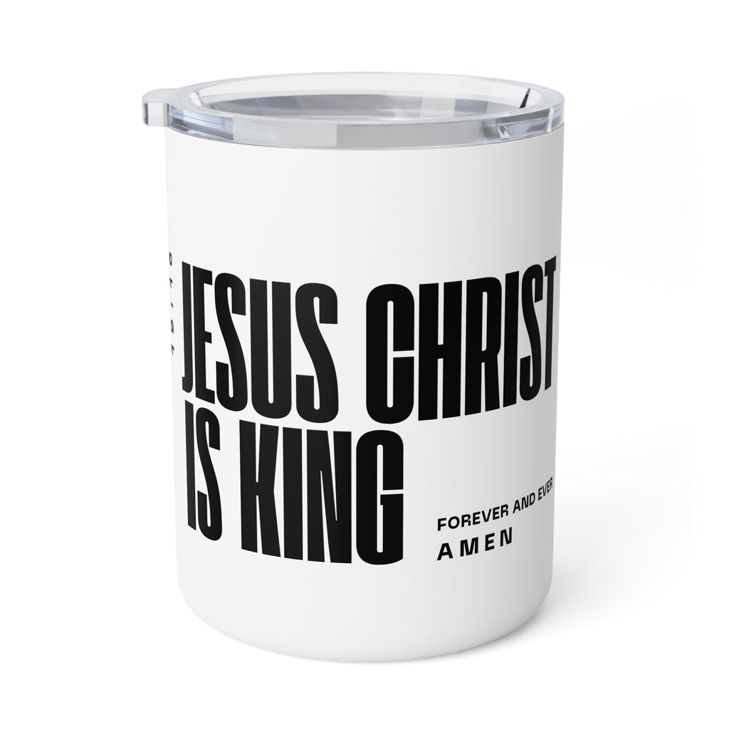 Jesus Is King | Insulated Mug, 10oz. | Pearl White