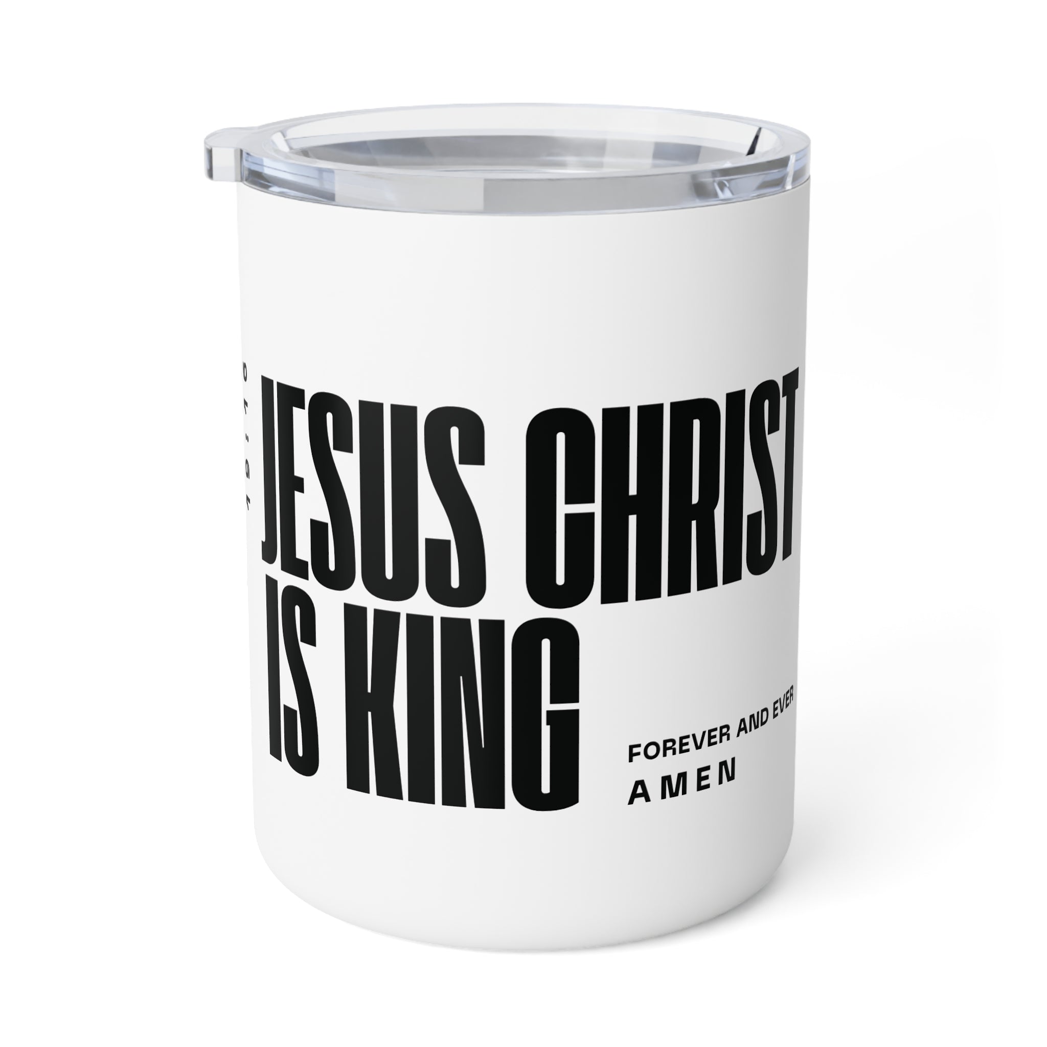 Jesus Is King | Insulated Mug, 10oz. | Pearl White