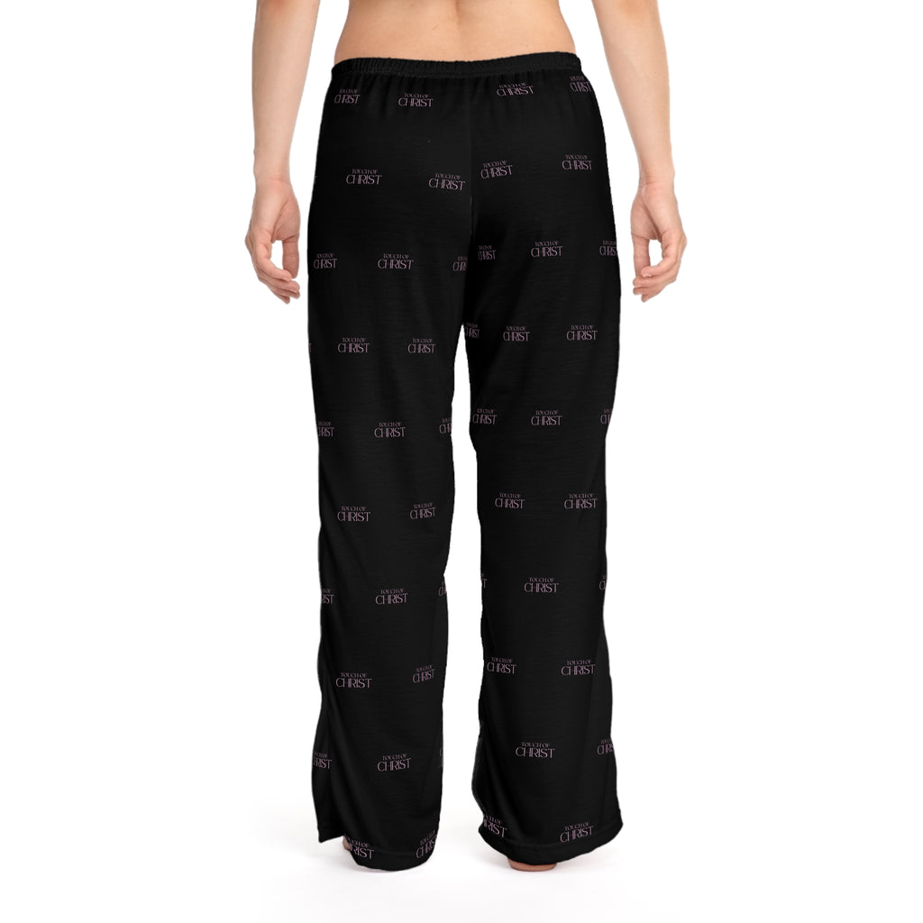 Touch of Christ Crest | Womens Pajama Bottoms | Bold Black