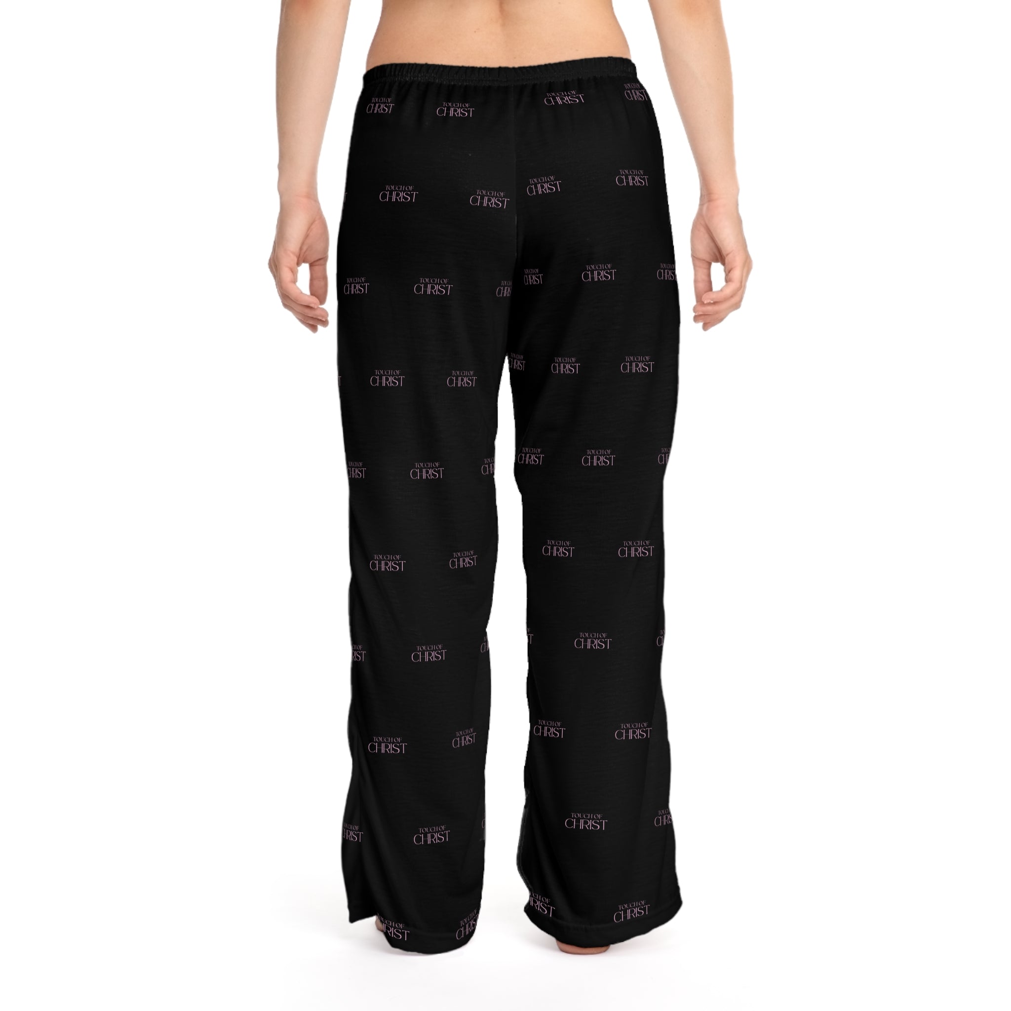 Touch of Christ Crest | Womens Pajama Bottoms | Bold Black