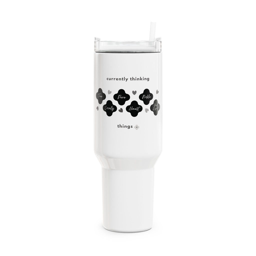 Philippians 4:8 | Tumbler, 40oz. | Pearl White