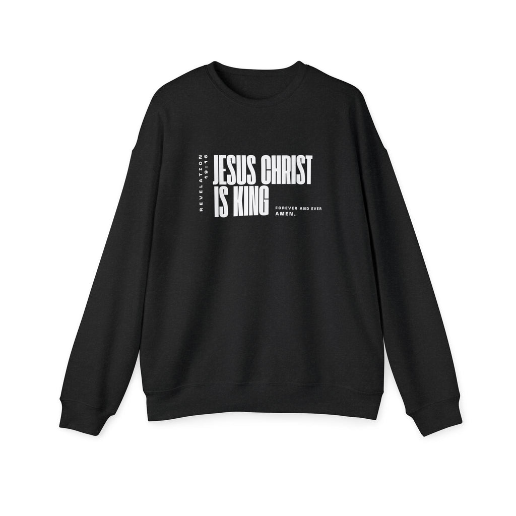 Jesus Is King | Mens Sweatshirt | Bold Black