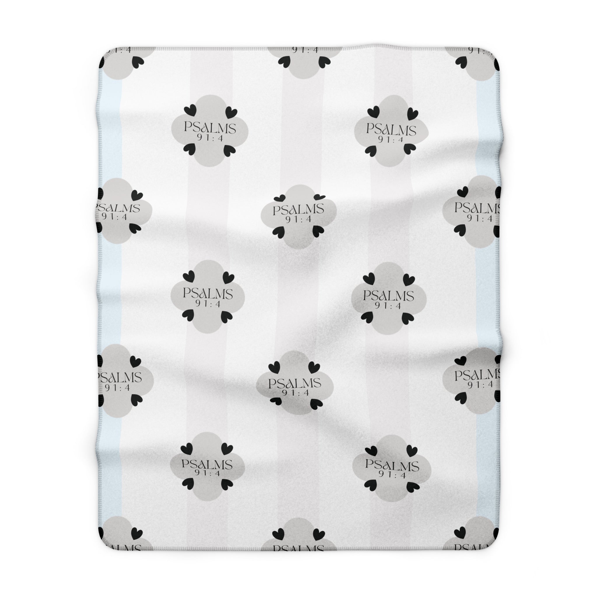 Psalms 91:4 | Sherpa Fleece Blanket | Sky Blue
