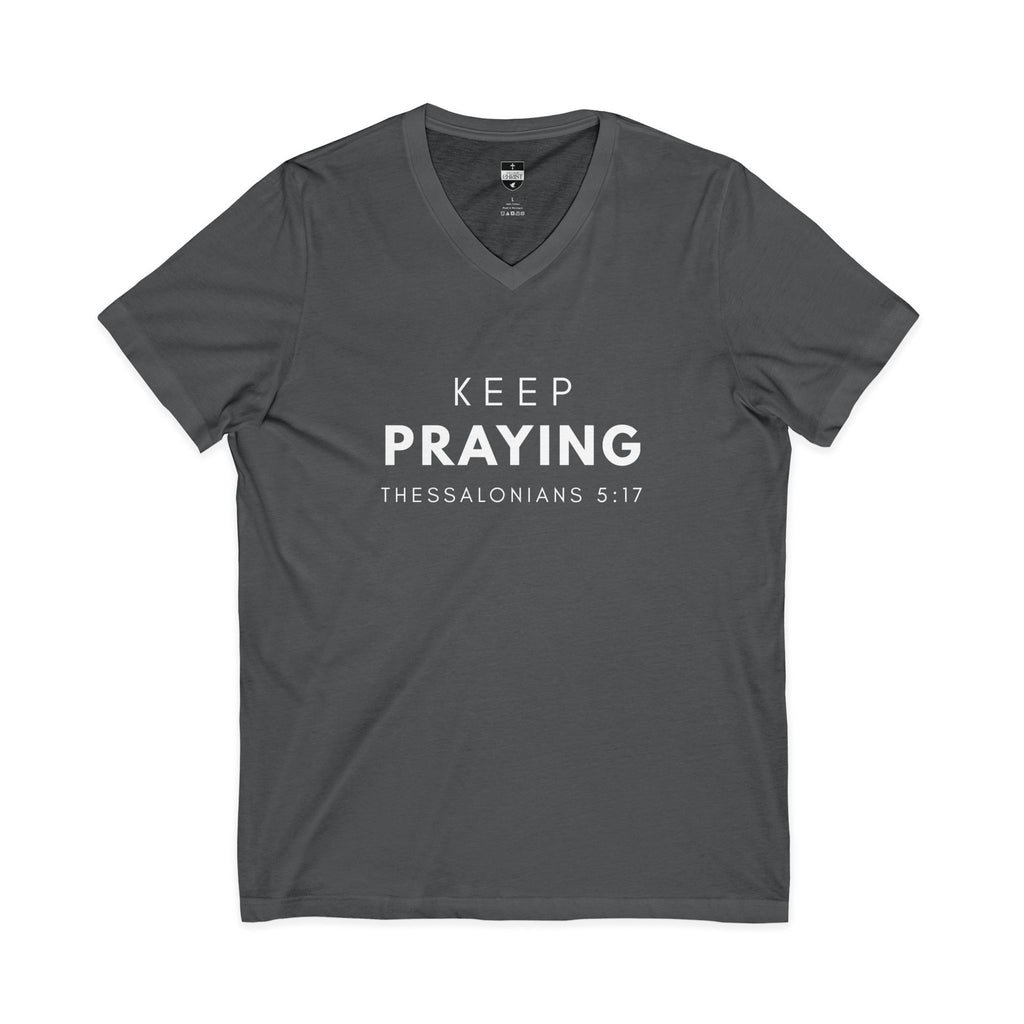 Keep Praying | Mens Tee - Bold Black | V Neck