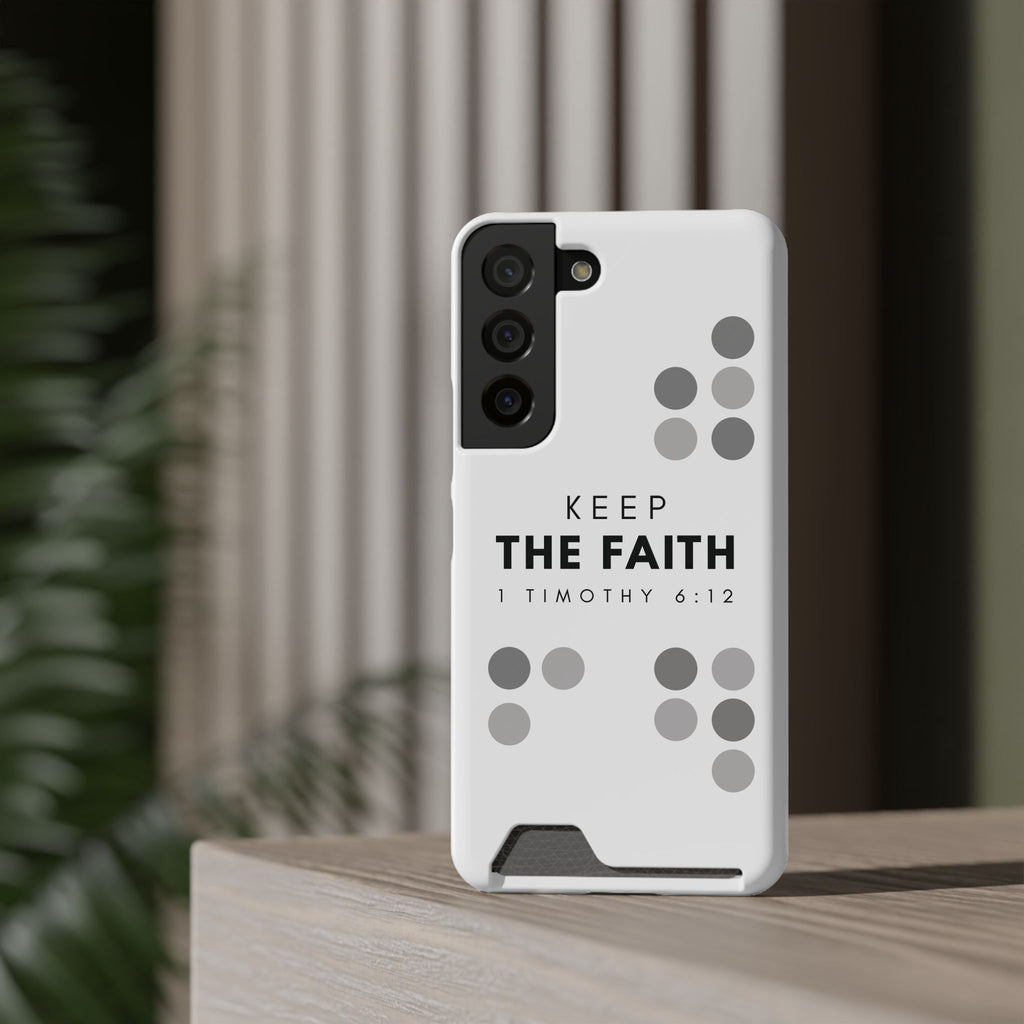 Keep the Faith | Galaxy S22 Case w/ Card Holder | Pearl White