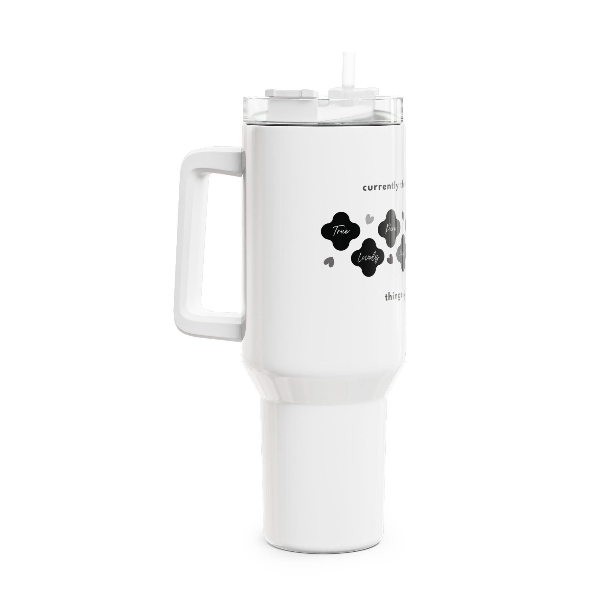 Philippians 4:8 | Tumbler, 40oz. | Pearl White
