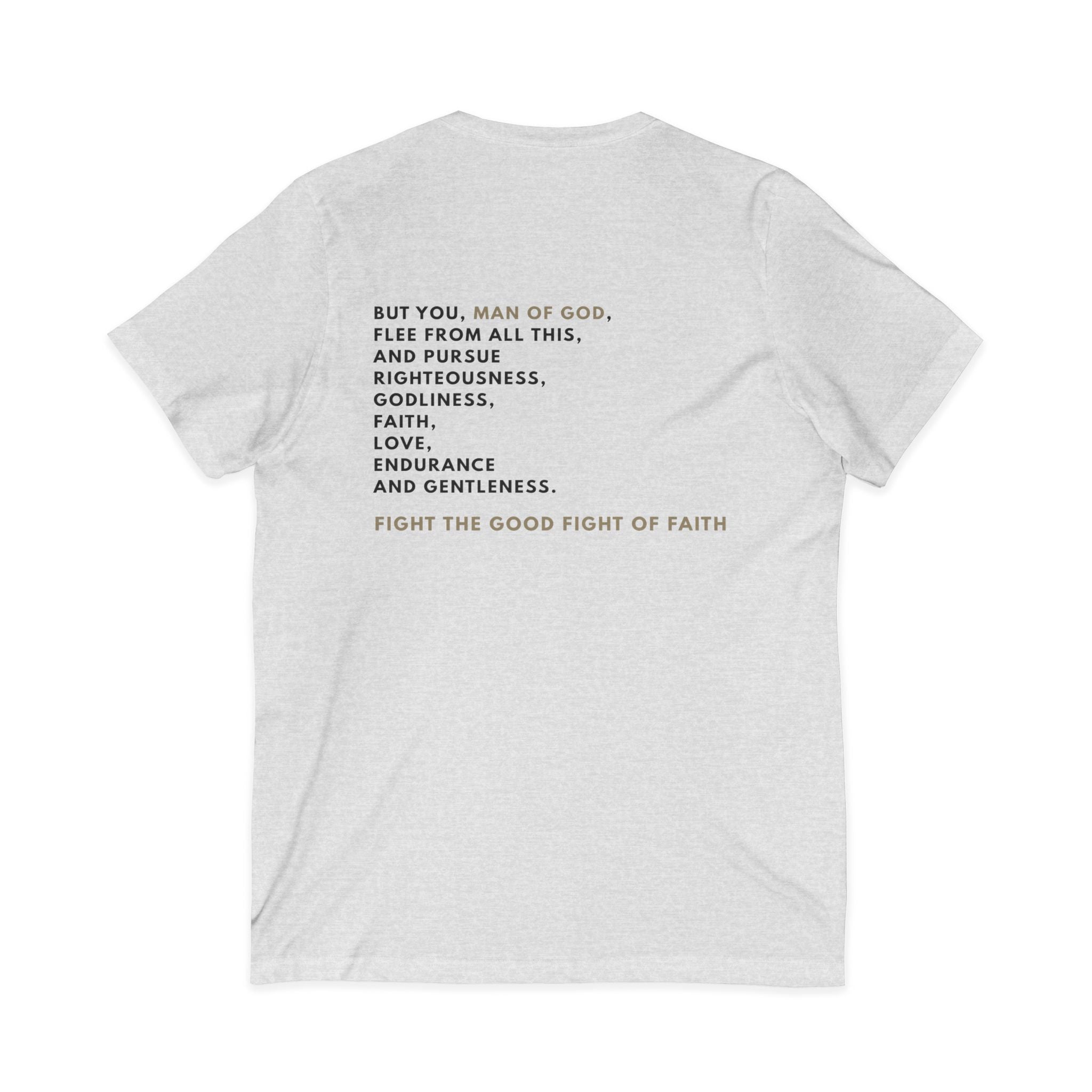 Keep the Faith | Mens White Tee | V Neck