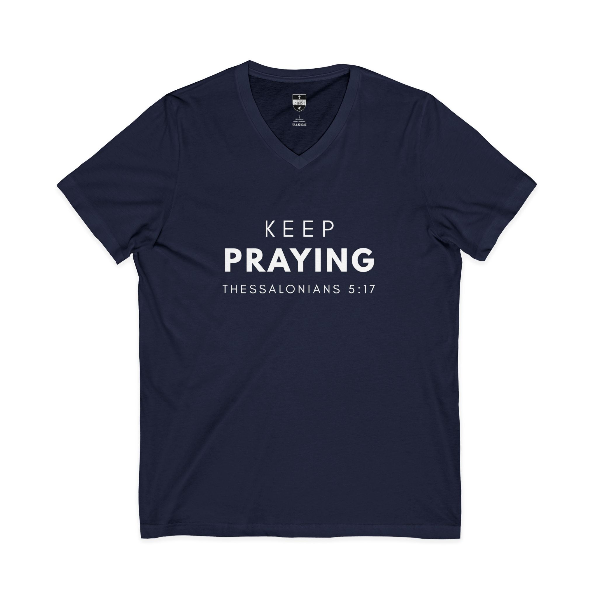 Keep Praying | Mens Tee - Bold Black | V Neck