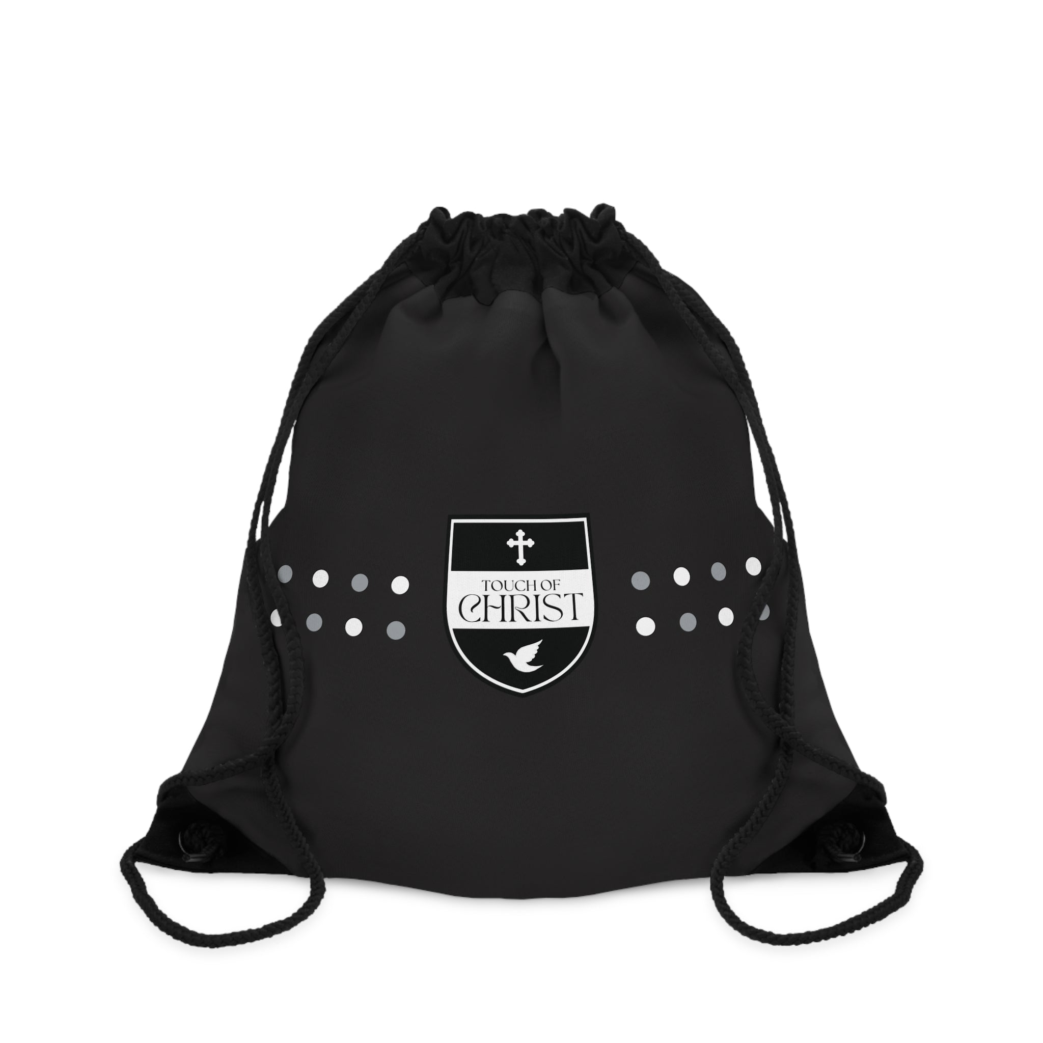Touch of Christ Crest | Drawstring Bag | Charcoal | Dots