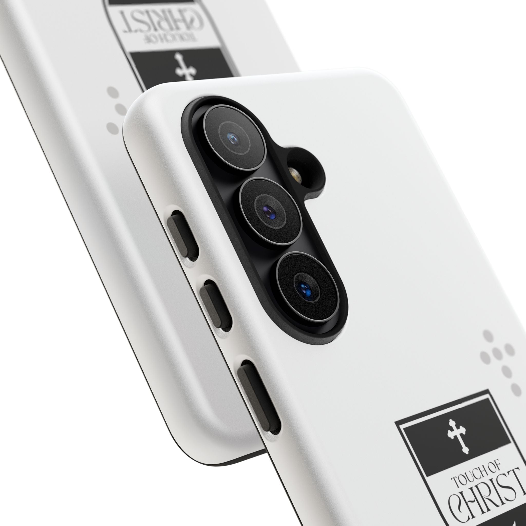 Touch of Christ Crest | Galaxy S26 Case | Pearl White