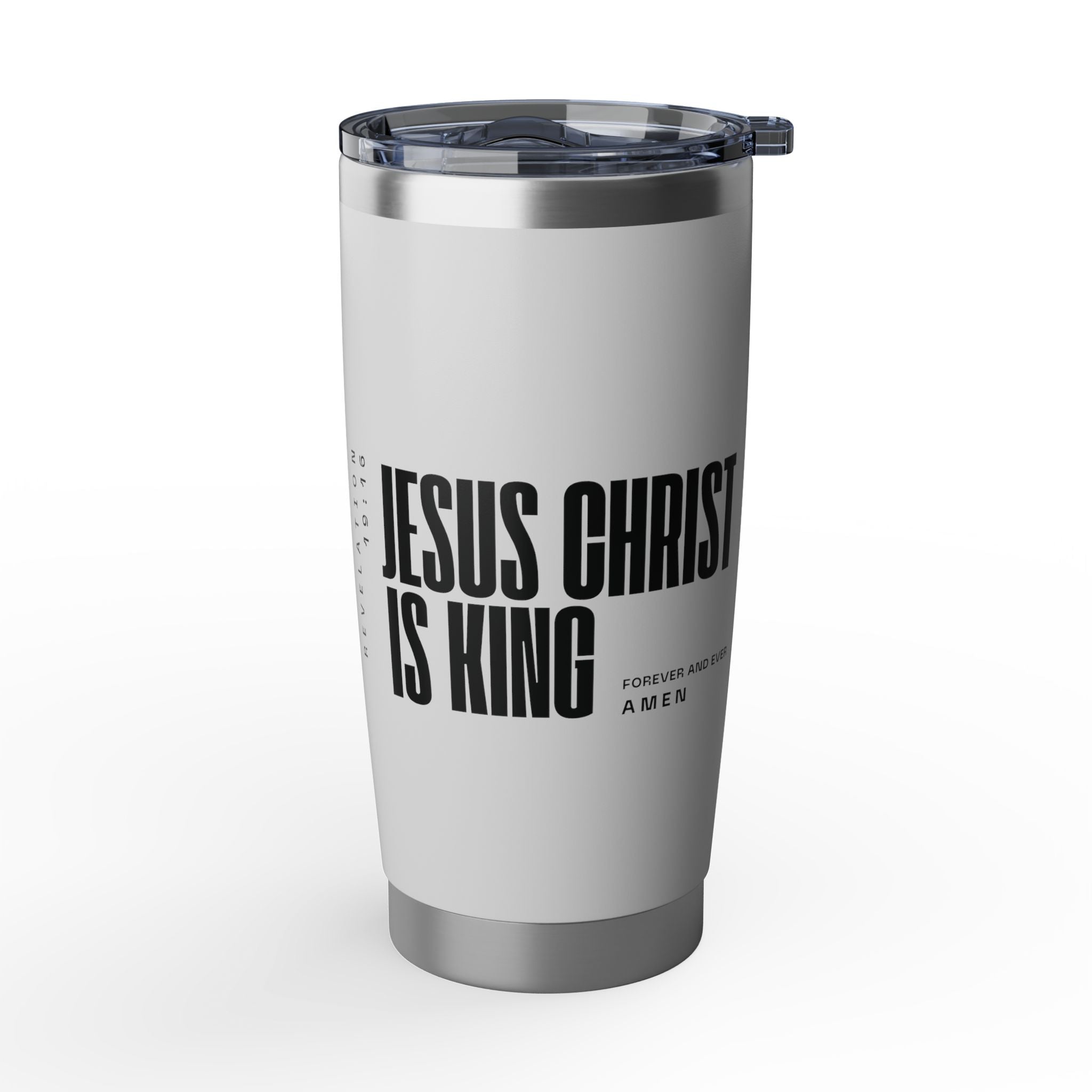 Jesus Is King | Tumbler, 20oz. | Pearl White