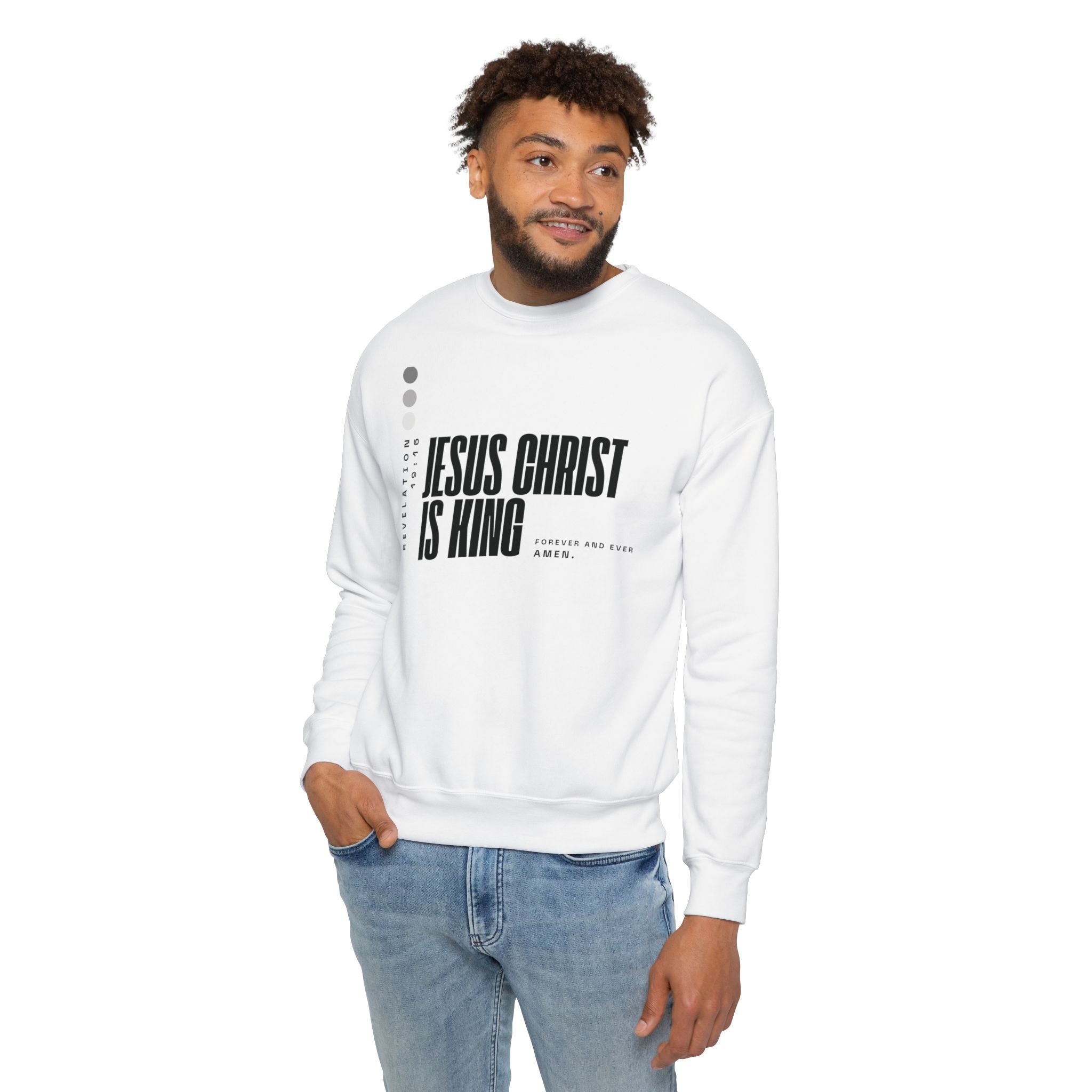 Jesus Is King | Mens Sweatshirt | White
