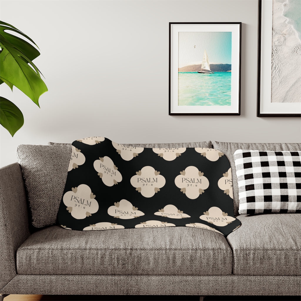 Psalm 91:4 | Sherpa Fleece Blanket | Sandy Brown