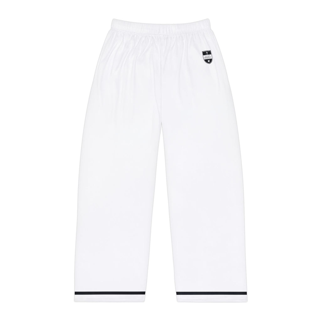 Touch of Christ Crest | White Pajama Bottoms | Black-lined