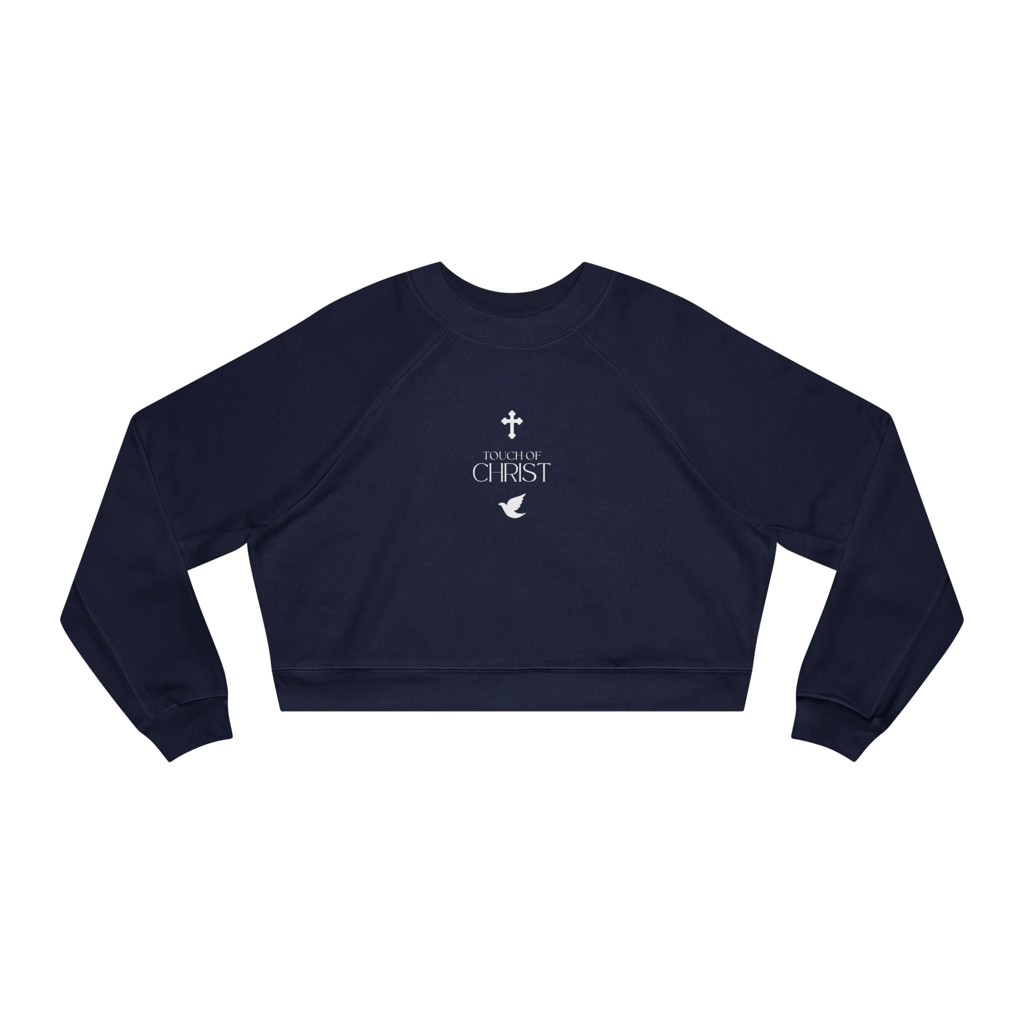 Touch of Christ | Cropped Fleece Pullover | Pearl White Type