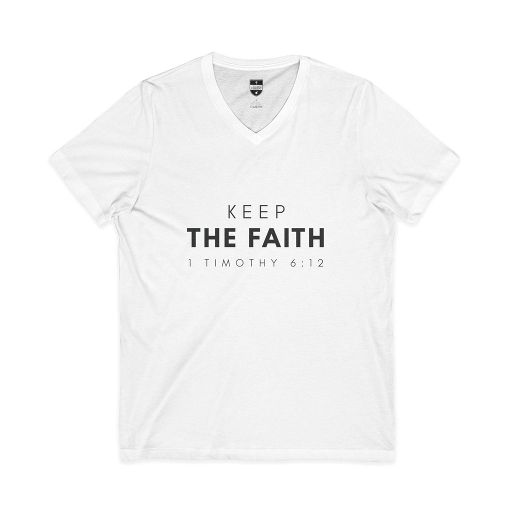 Keep the Faith | Mens White Tee | V Neck