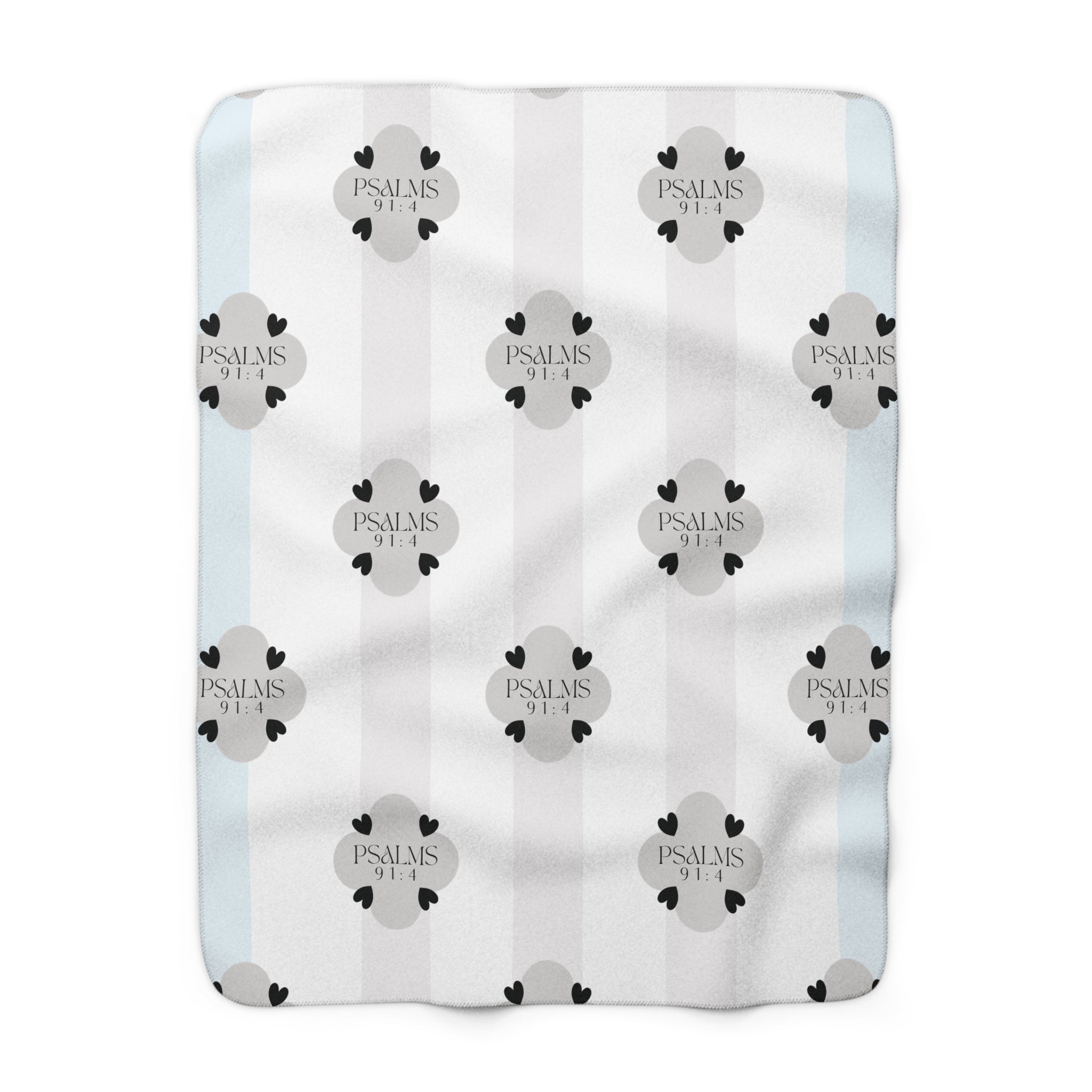 Psalms 91:4 | Sherpa Fleece Blanket | Sky Blue
