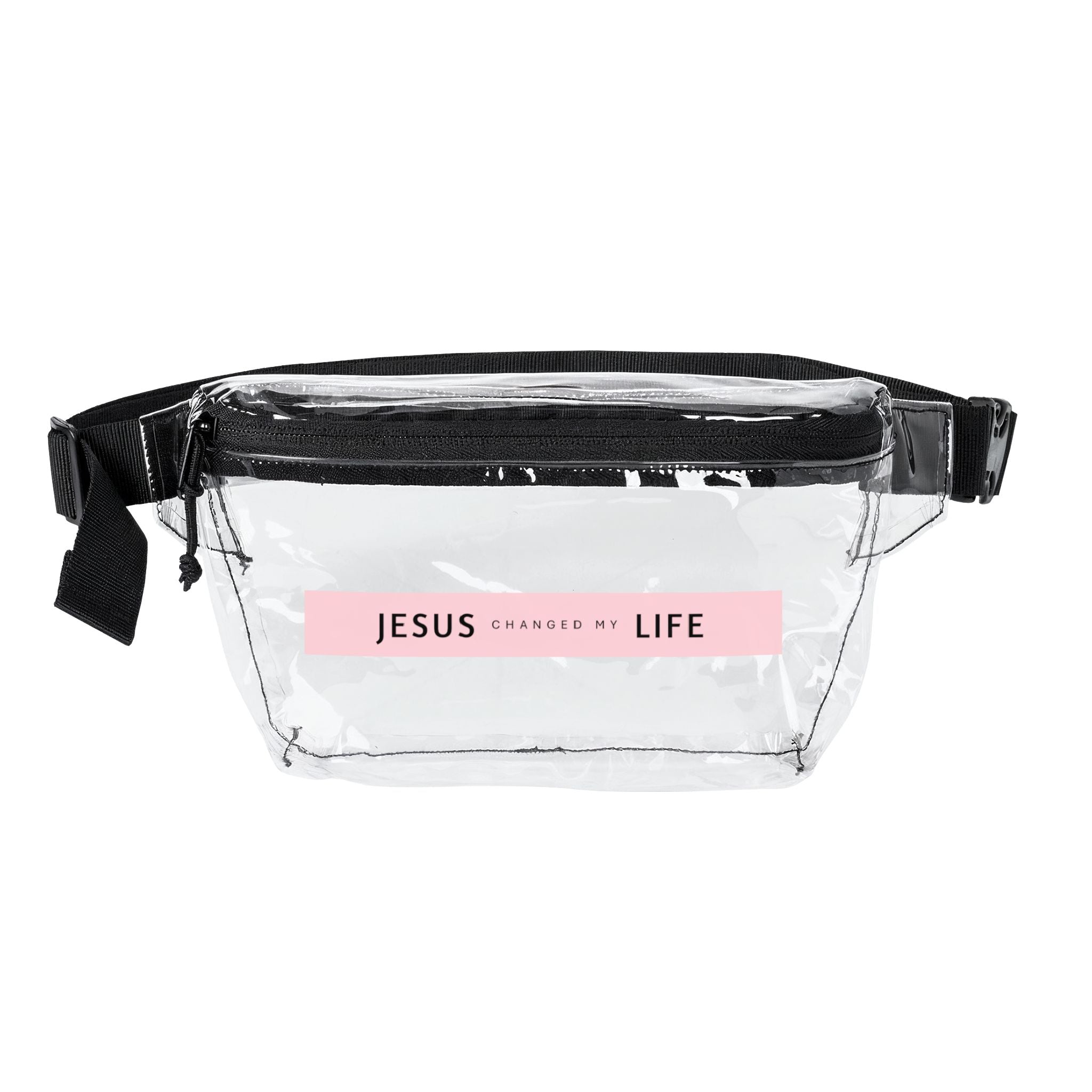Jesus Changed My Life Fanny Pack | Clear or Black PVC Waist Bag