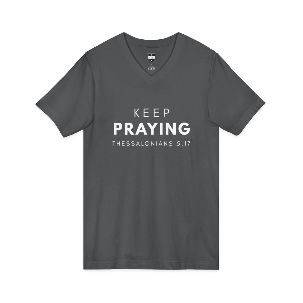 Keep Praying | Mens Tee - Bold Black | V Neck