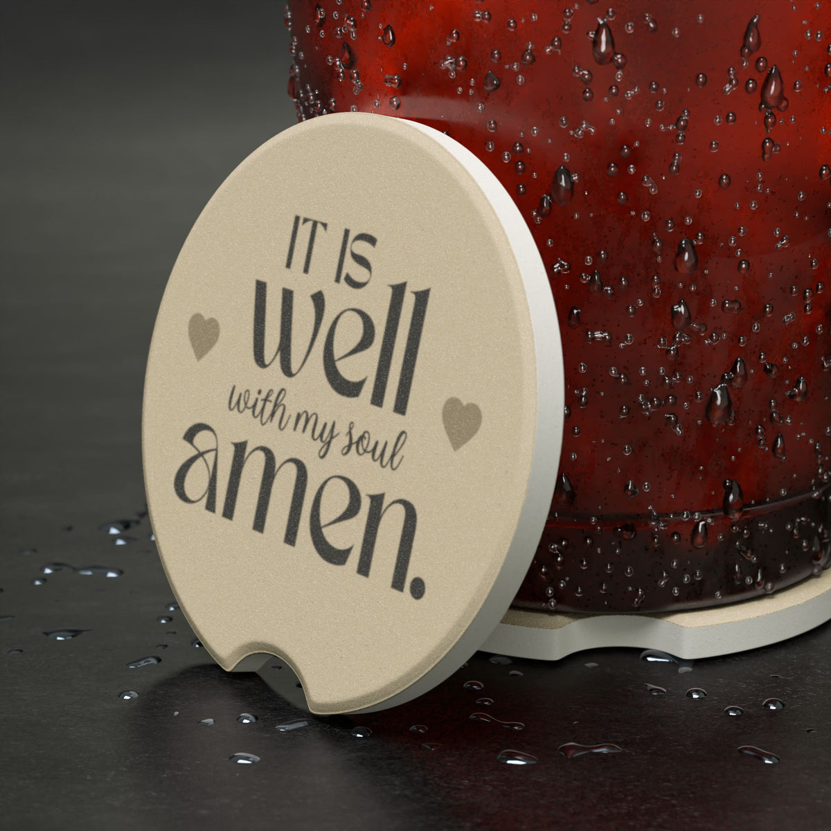 It Is Well With My Soul | Soapstone Car Coaster, 1-2pcs