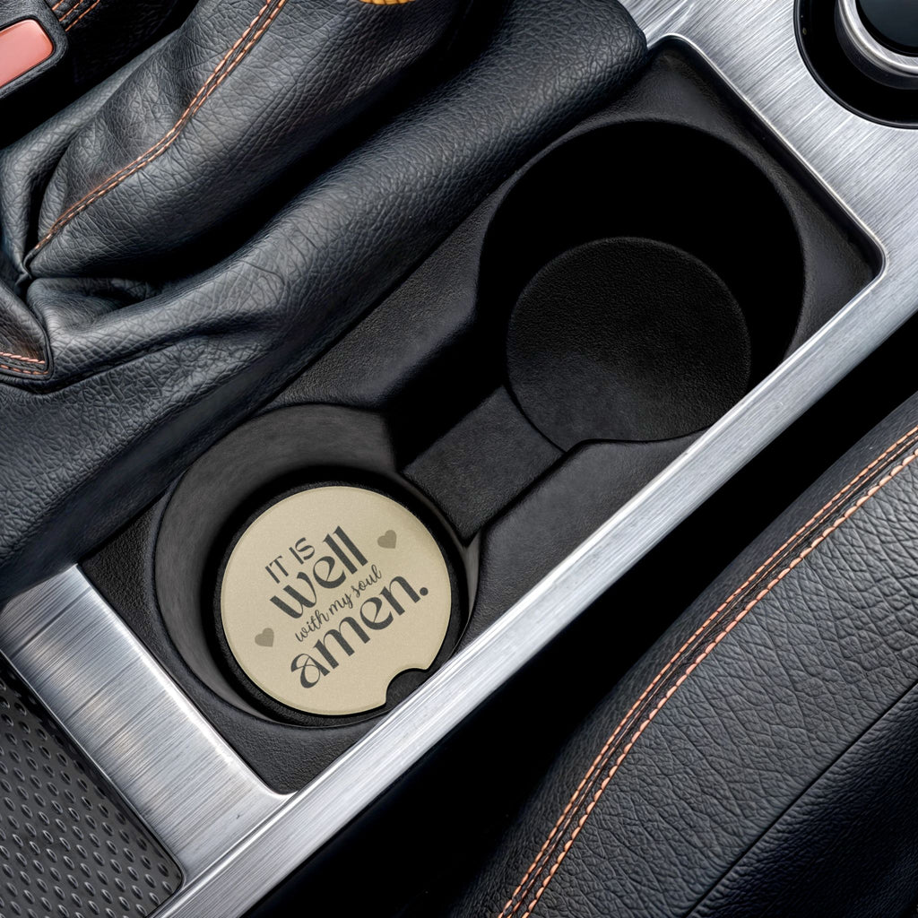 It Is Well With My Soul | Soapstone Car Coaster, 1-2pcs