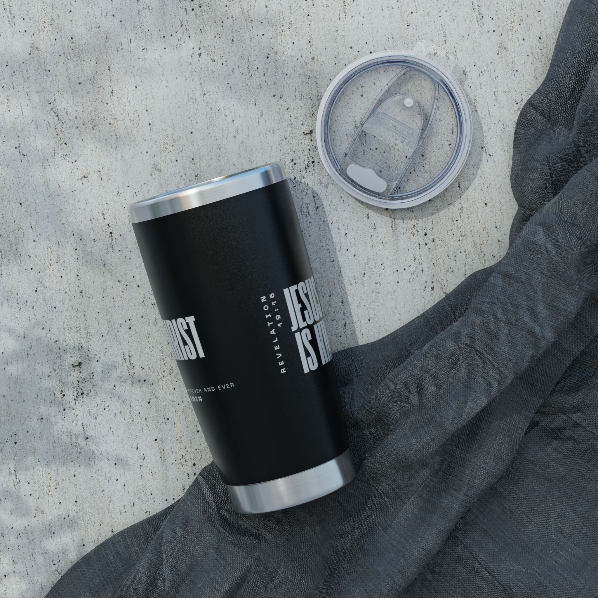 Jesus Is King | Tumbler, 20oz. | Bold Black