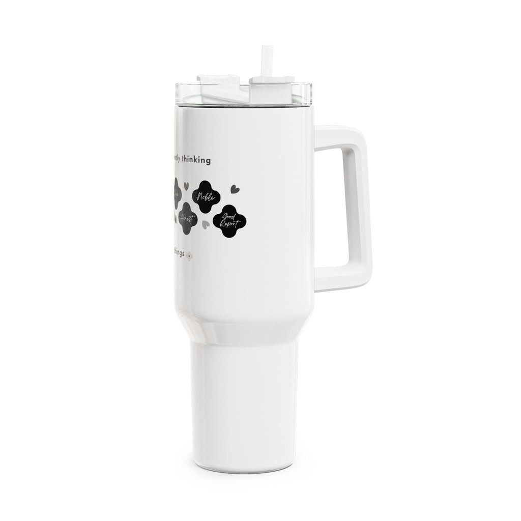 Philippians 4:8 | Tumbler, 40oz. | Pearl White