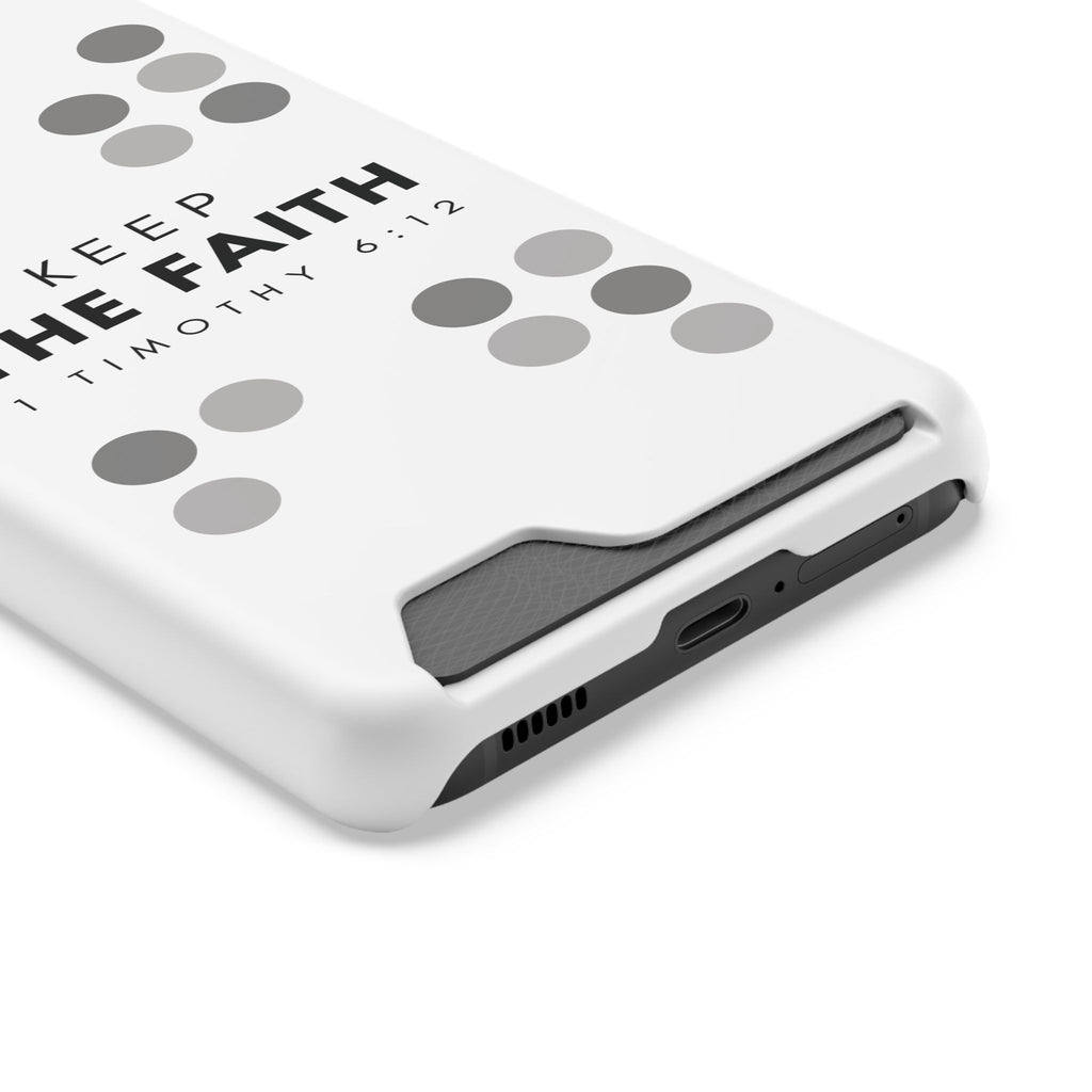 Keep the Faith | Galaxy S22 Case w/ Card Holder | Pearl White