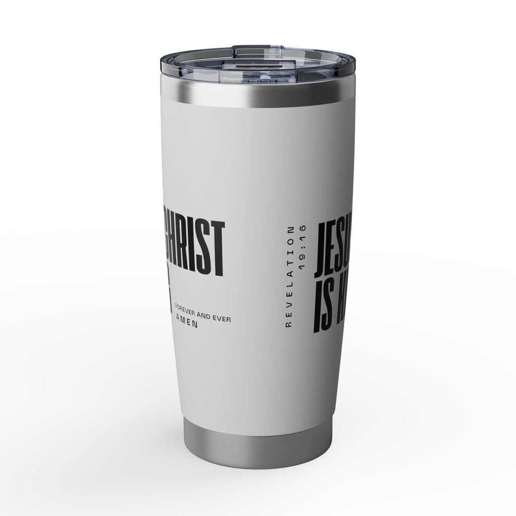 Jesus Is King | Tumbler, 20oz. | Pearl White