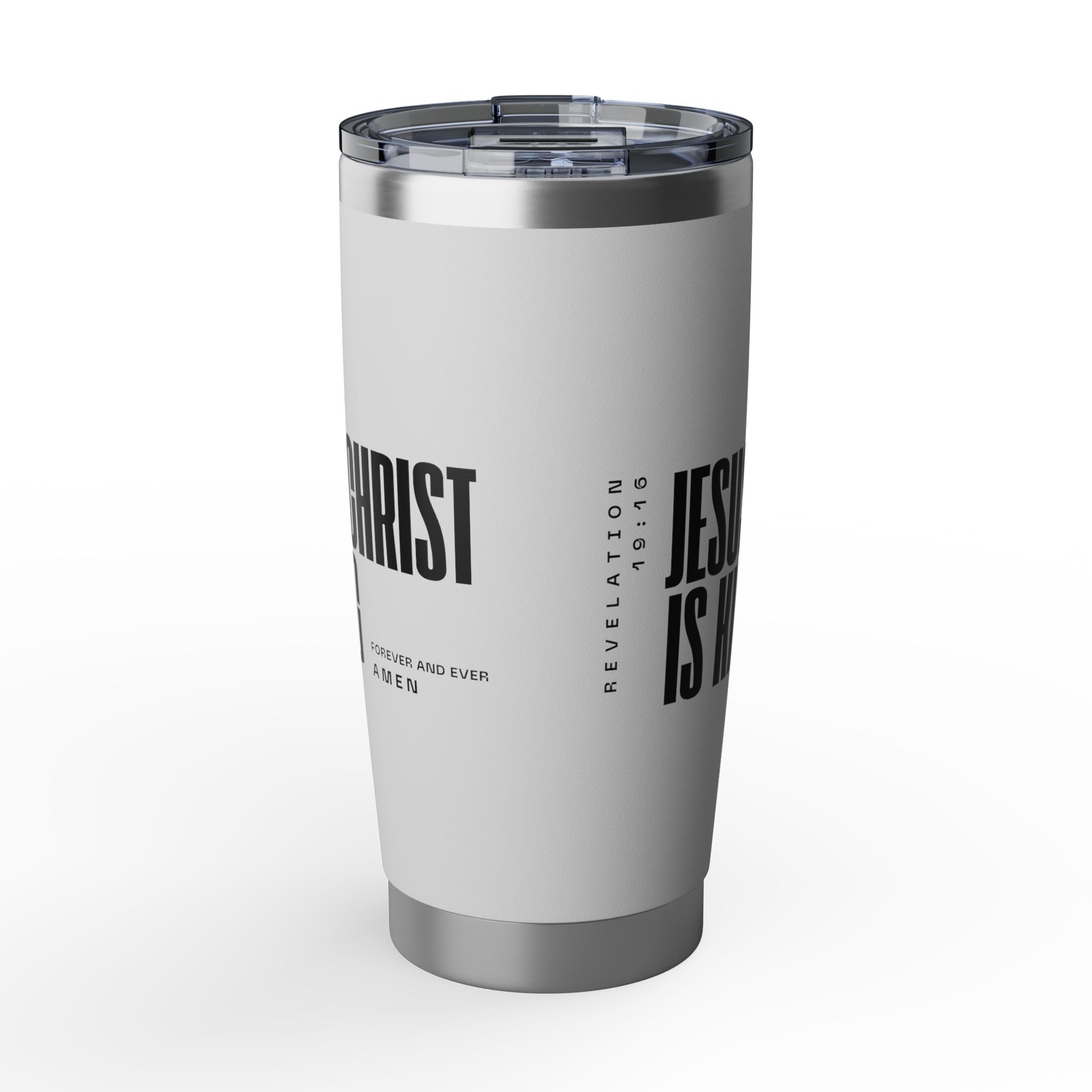 Jesus Is King | Tumbler, 20oz. | Pearl White