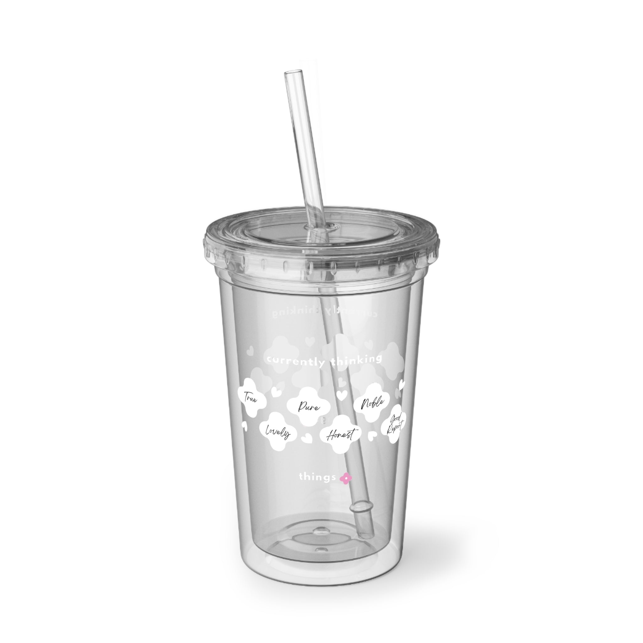 Philippians 4:8 | Acrylic Cup, 16oz. | Clear