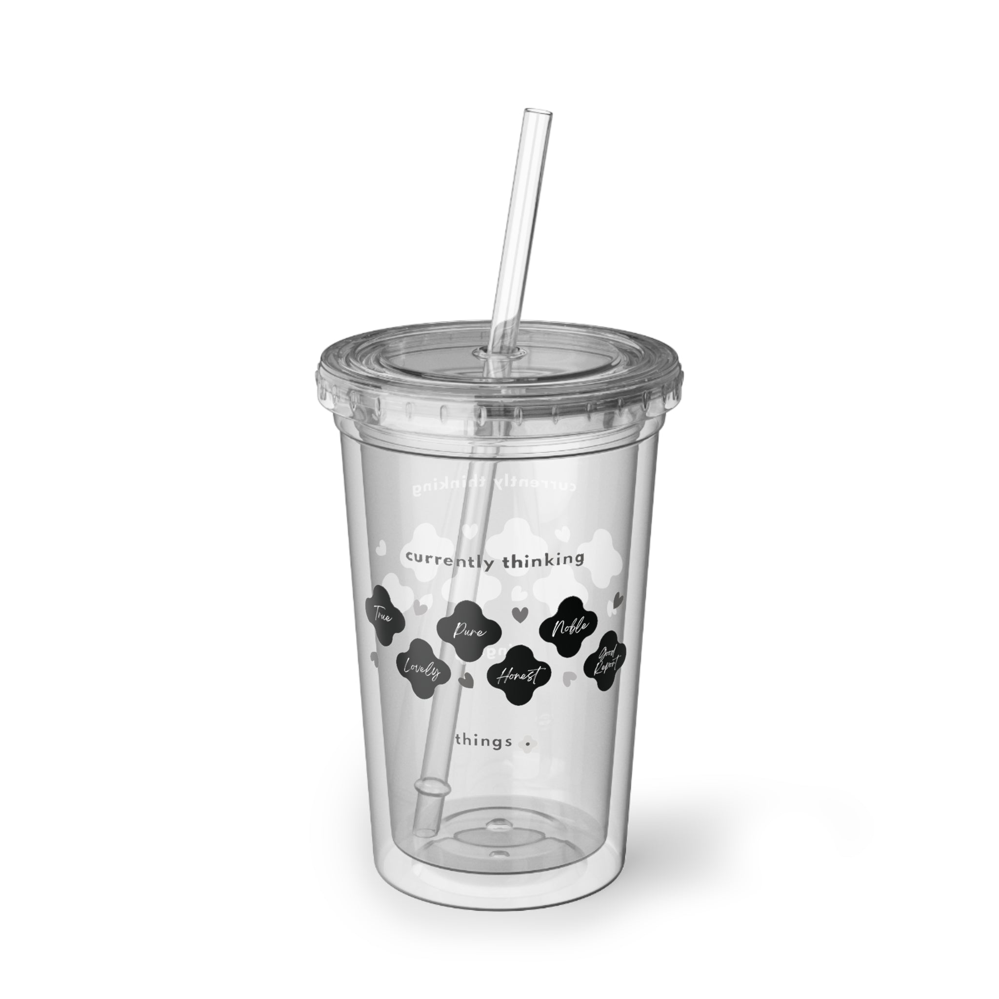 Philippians 4:8 | Acrylic Cup, 16oz. | Clear