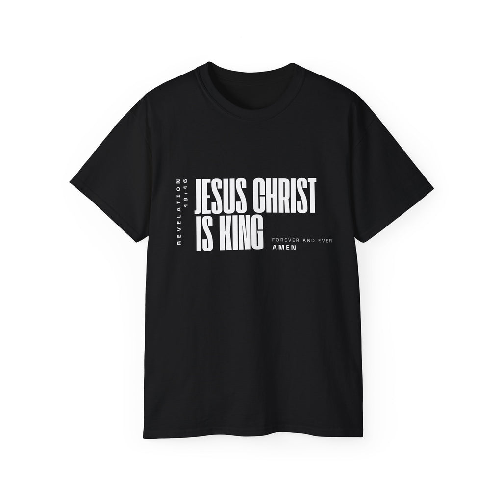 Jesus Is King | Men's Scoop Neck Tee | Bold Black