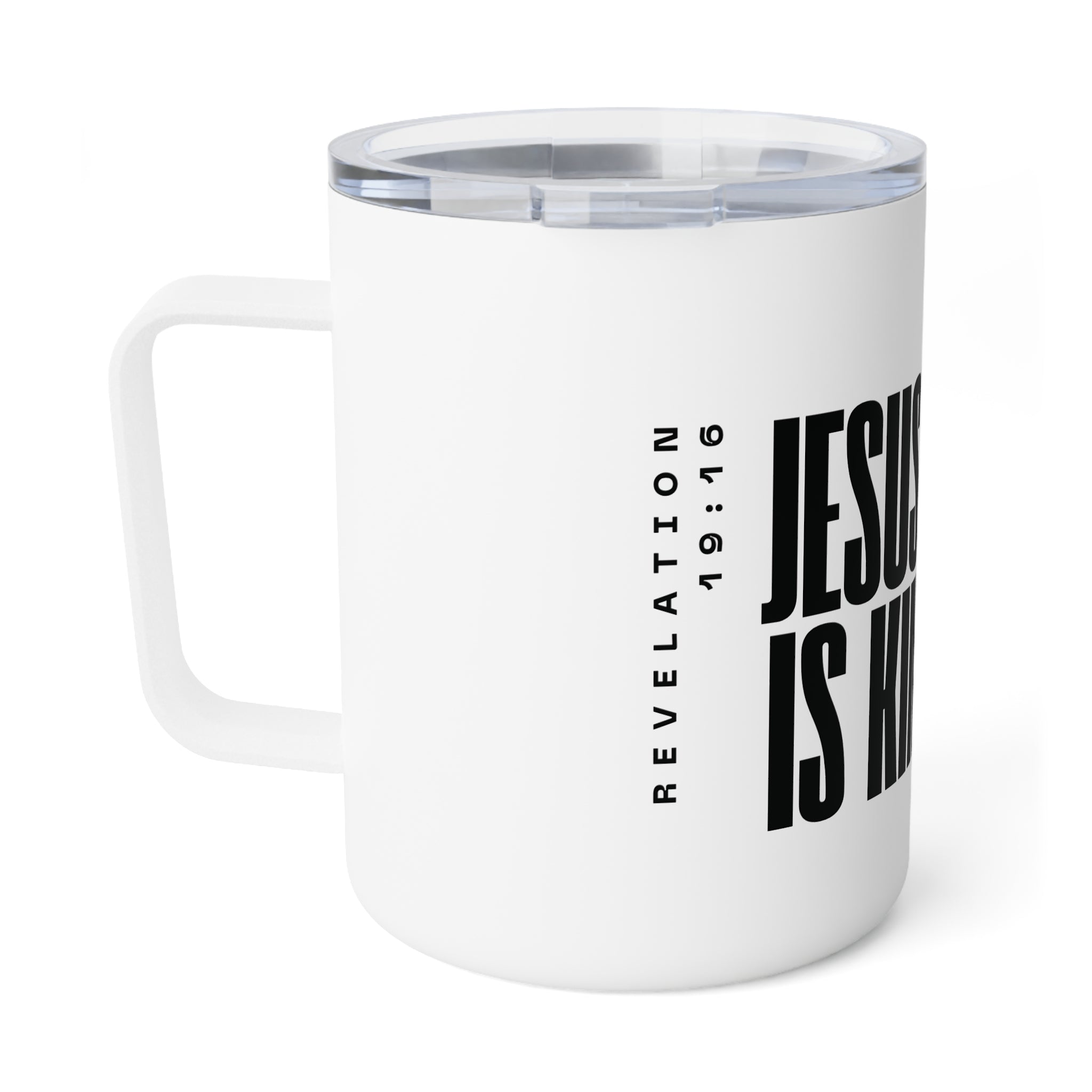 Jesus Is King | Insulated Mug, 10oz. | Pearl White