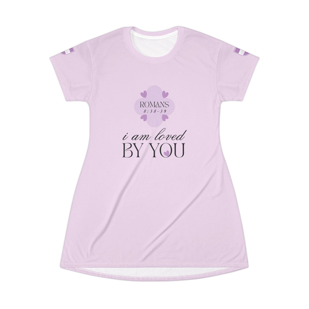 I Am Loved By You | Womens Pajama Tshirt Dress | At Peace Lavender