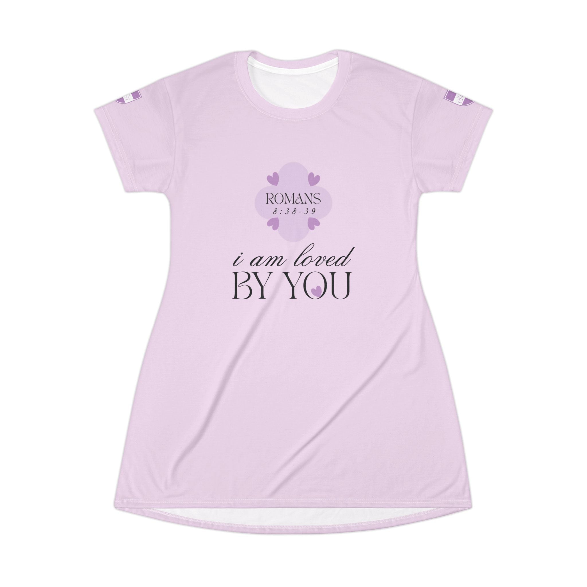 I Am Loved By You | Womens Pajama Tshirt Dress | At Peace Lavender